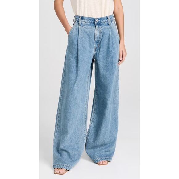 $268 New Agolde Ellis Trouser Jeans in Baffle - 24 - Picture 3 of 11